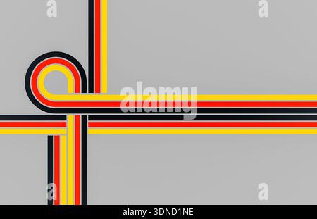 german black, red, and yellow lines background Stock Photo