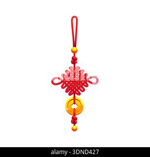 Chinese lucky knot charm symbol of luck in CNY Stock Vector