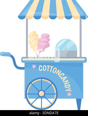 Cotton candy kiosk icon. Cartoon of cotton candy kiosk vector icon for ...