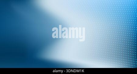 Blurry abstract background with a soft gradient blending deep blue into white dotted 3D pattern on the right. Minimalist and modern design, ideal for Stock Vector