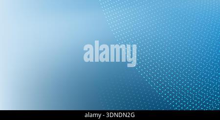 Blurry abstract background with a soft gradient blending deep blue into white dotted 3D pattern on the right. Minimalist and modern design, ideal for Stock Vector