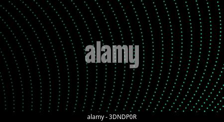 Abstract curvy spots, geometric pattern forming wave-like curved shapes on a black background. Modern style optical illusion design for text, ideal fo Stock Vector