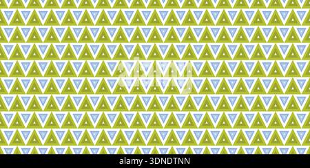 A simple, minimalist seamless surface featuring a geometric triangular pattern in shades of green and light blue. Triangle tile. Perfect for textile p Stock Vector