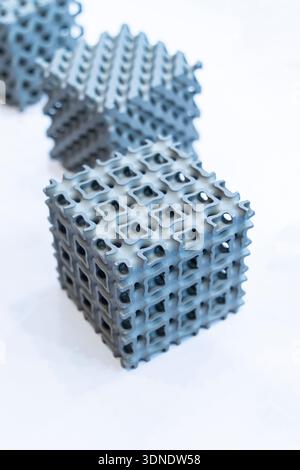 Object printed on metal 3d printer close-up. Stock Photo