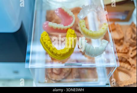 lower jaw of a man created on a 3d printer Stock Photo