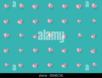 Abstract hearts seamless pattern valentine love background. Astract composition minimalist design Stock Vector