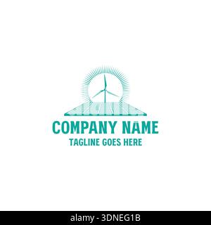 Renewable Power Station Symbol Combining Windmill And Solar Cells For Sustainable Electricity Solutions Stock Vector