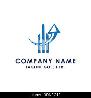Abstract Financial Bar Graph With Rising Arrow Symbolizing Success And Corporate Progress Development Stock Vector