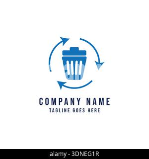 Garbage Can Symbol Surrounded By Circular Arrows Representing Waste Management And Recycling Process Stock Vector