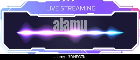 Live streaming window. Video service panel interface isolated on white background Stock Vector
