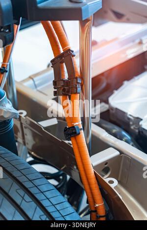cable with wires and connectors and terminals in the wiring repair shop and electricians for connecting Stock Photo