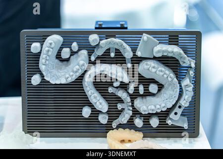 jaw of a man created on a 3d printer Stock Photo