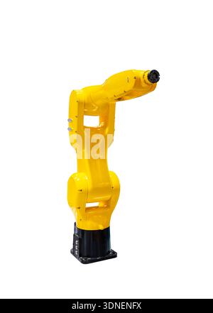 Industrial Robotic Arm isolated on white Stock Photo