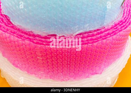 plastic translucent air packaging, protection of goods. Stock Photo