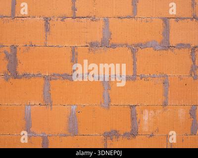 A cemented brick wall material Stock Photo