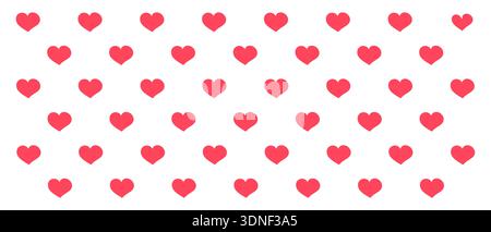 Pattern background of red hearts placed in a checkerboard pattern, Romantic background with hearts for Valentine's Day Stock Vector