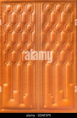 brown leather background and texture as a pattern for the interior car or a sofa or wall covering Stock Photo