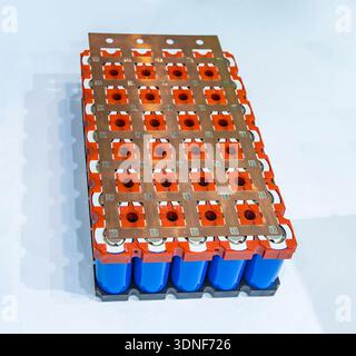 Lithium ion industrial high current batteries isolated on white Stock Photo