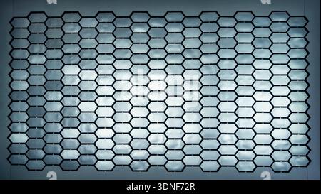 Abstract geometric metallic cell composed of hexagons background Stock Photo