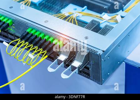 servers and hardwares in an internet data center Stock Photo