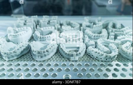lower jaw of a man created on a 3d printer Stock Photo
