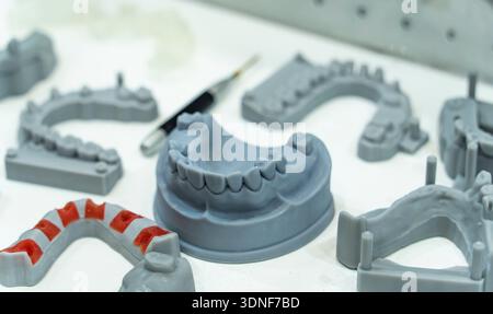 lower jaw of a man created on a 3d printer Stock Photo