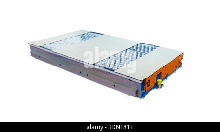 lithium battery pack module with bms available for electric car or storage power station isolated on white background Stock Photo