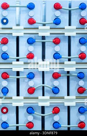modular storage battery high cap bank system for home telecom commercial or other application in industrial Stock Photo