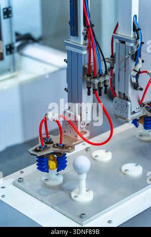 automtic robotic arm system in intellegence factory Stock Photo