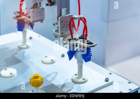automtic robotic arm system in intellegence factory Stock Photo