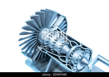 Printing 3D printer jet engine printed model metal Stock Photo