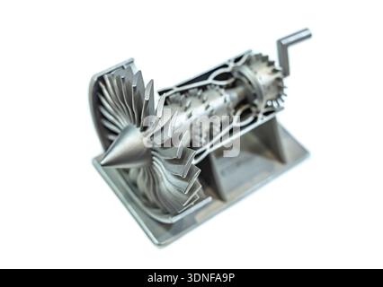 Printing 3D printer jet engine printed model metal Stock Photo