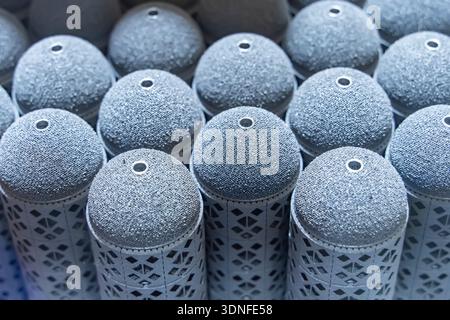 Object printed on metal 3d printer close-up. Stock Photo