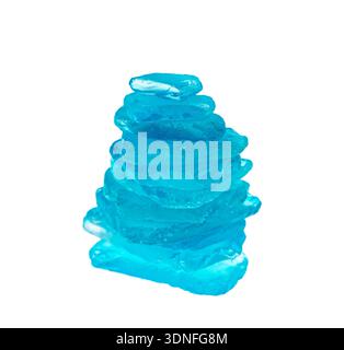 cut blue sea glass isolated on white Stock Photo