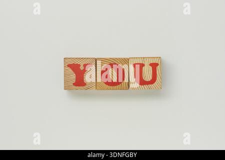 YOU formed by wooden letters Stock Photo