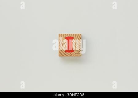 Wooden block with the letter I Stock Photo
