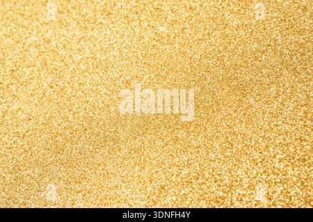 Golden glitter texture background with sequins and sparkles Stock Photo