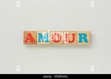 Amour is French for Love Stock Photo