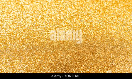Golden glitter texture background with sequins and sparkles Stock Photo