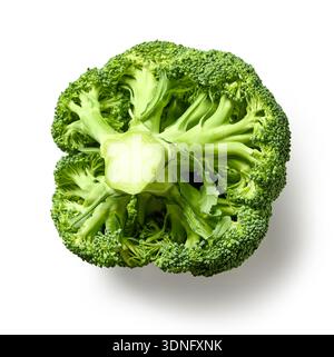 fresh raw broccoli isolated on white background, top view Stock Photo