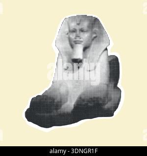 Egyptian Sphinx Isolated on White Background, Ancient Egypt Landmark, Statue in Giza Desert, Stone Monument, Tomb, Historical Sight, Travel Stock Vector