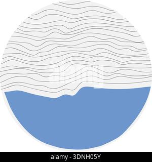 Background featuring scribbled horizontal wavy lines with an irregular border forming a textured circular pattern in a vertical layout. Stock Vector