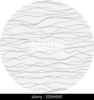 Background featuring scribbled horizontal and wavy lines forming a textured circular pattern in a vertical layout. Stock Vector
