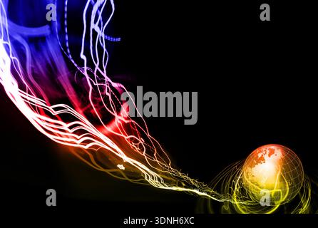 super highway globe illustration Stock Photo
