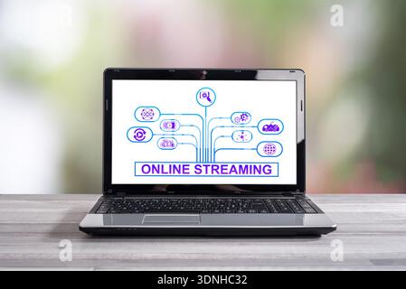 Online streaming concept shown on a laptop screen Stock Photo