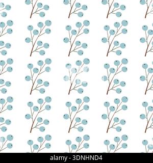 Cute seamless pattern. Winter berries. Wallpaper for your creativity. Print for design Stock Vector