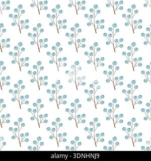 Cute seamless pattern. Winter berries. Wallpaper for your creativity. Print Stock Vector