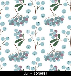 Cute seamless pattern. Winter berries. Wallpaper for your creativity. Print for design, textile, fabric, wallpaper Stock Vector