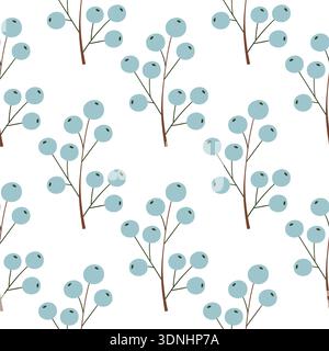 Cute seamless pattern. Winter berries. Wallpaper for your creativity. Print for design, textile Stock Vector