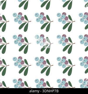 Cute seamless pattern. Wallpaper for your creativity. Winter berries. Print for design, textile, fabric, wallpaper wrapping Stock Vector